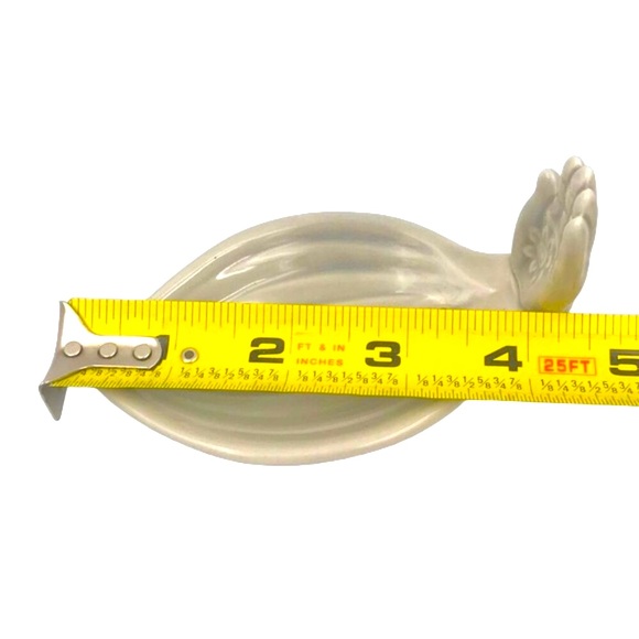 Gray Glazed Ceramic Hamsa Hands Incense Holder - Picture 5 of 6